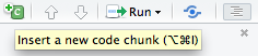 Inserting a code chunk